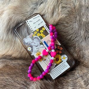 Handmade beaded phone charm